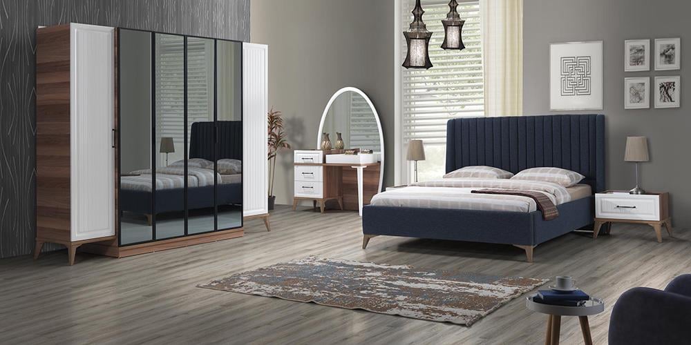 İpek Ceviz-Beyaz Yatak Odası