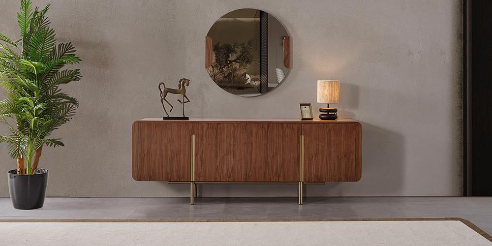 M30 Ceviz Aynalı Konsol