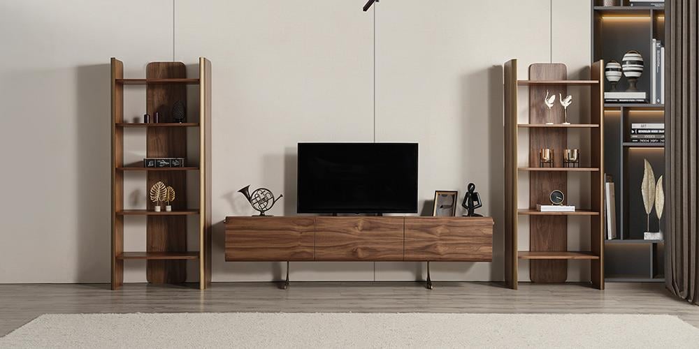 M43 Raflı Ceviz TV Ünitesi 