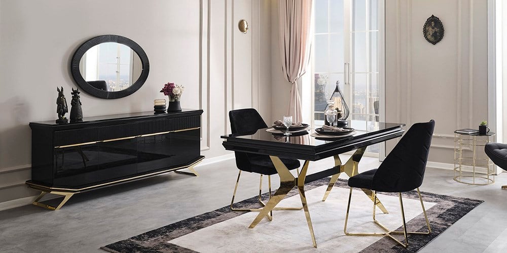 Maserati Gold Ayaklı Yemek Odası