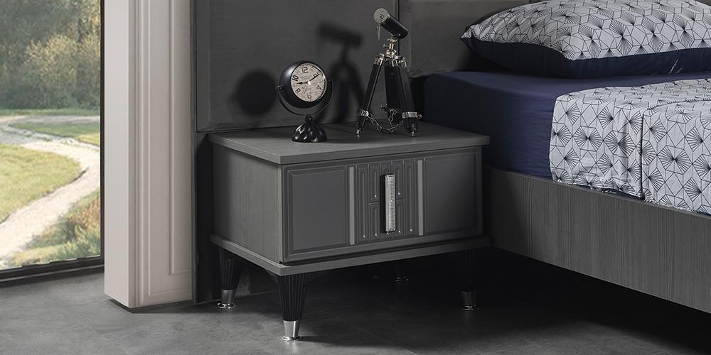 Pırlanta Antrasit Çekmeceli Komodin