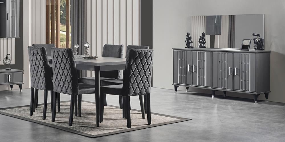 Pırlanta Antrasit Yemek Odası