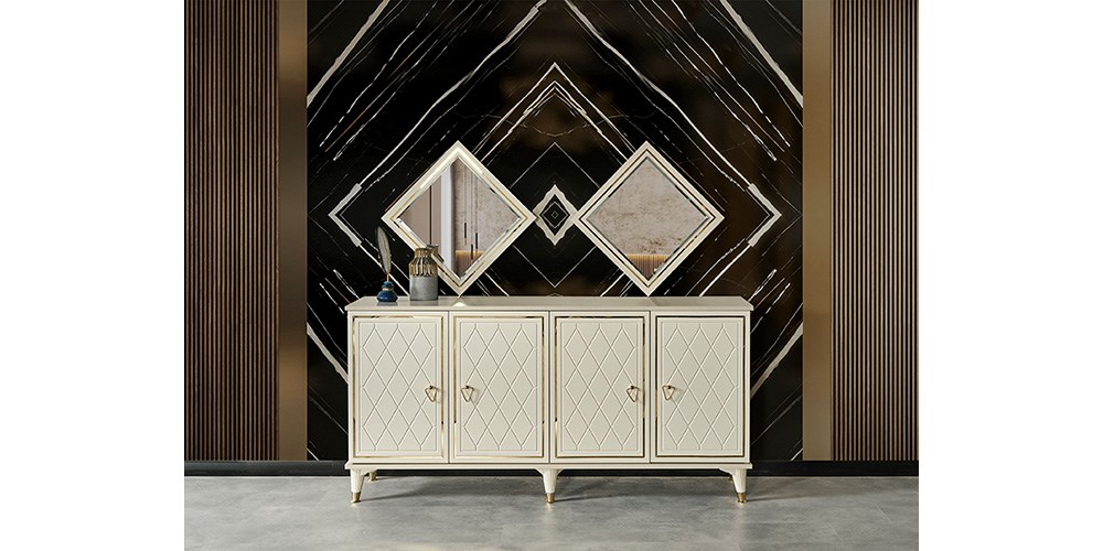 Sedef Gold Aynalı Konsol