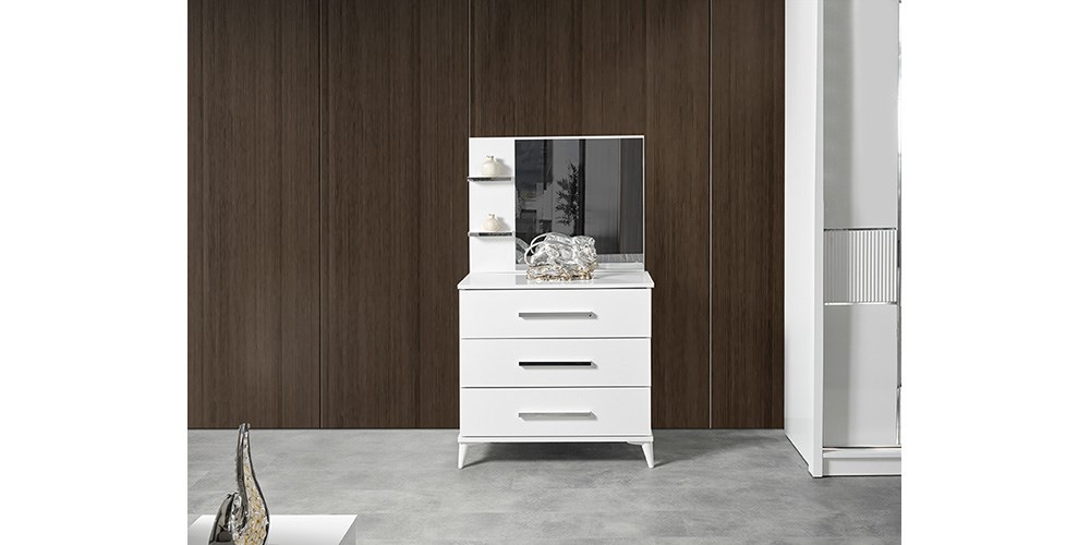 Yakamoz Beyaz Aynalı Şifonyer