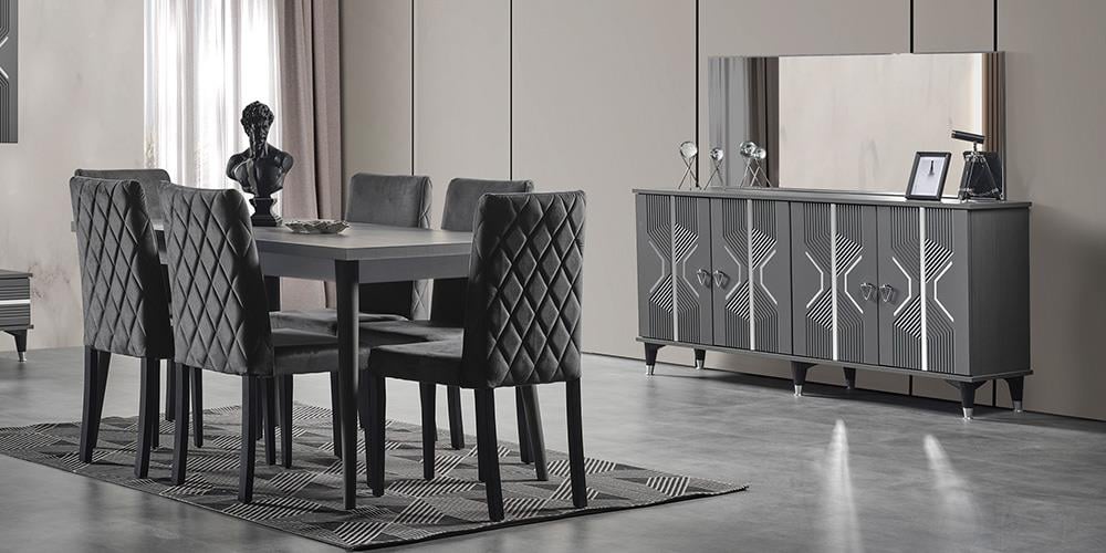 Zümrüt Antrasit Yemek Odası