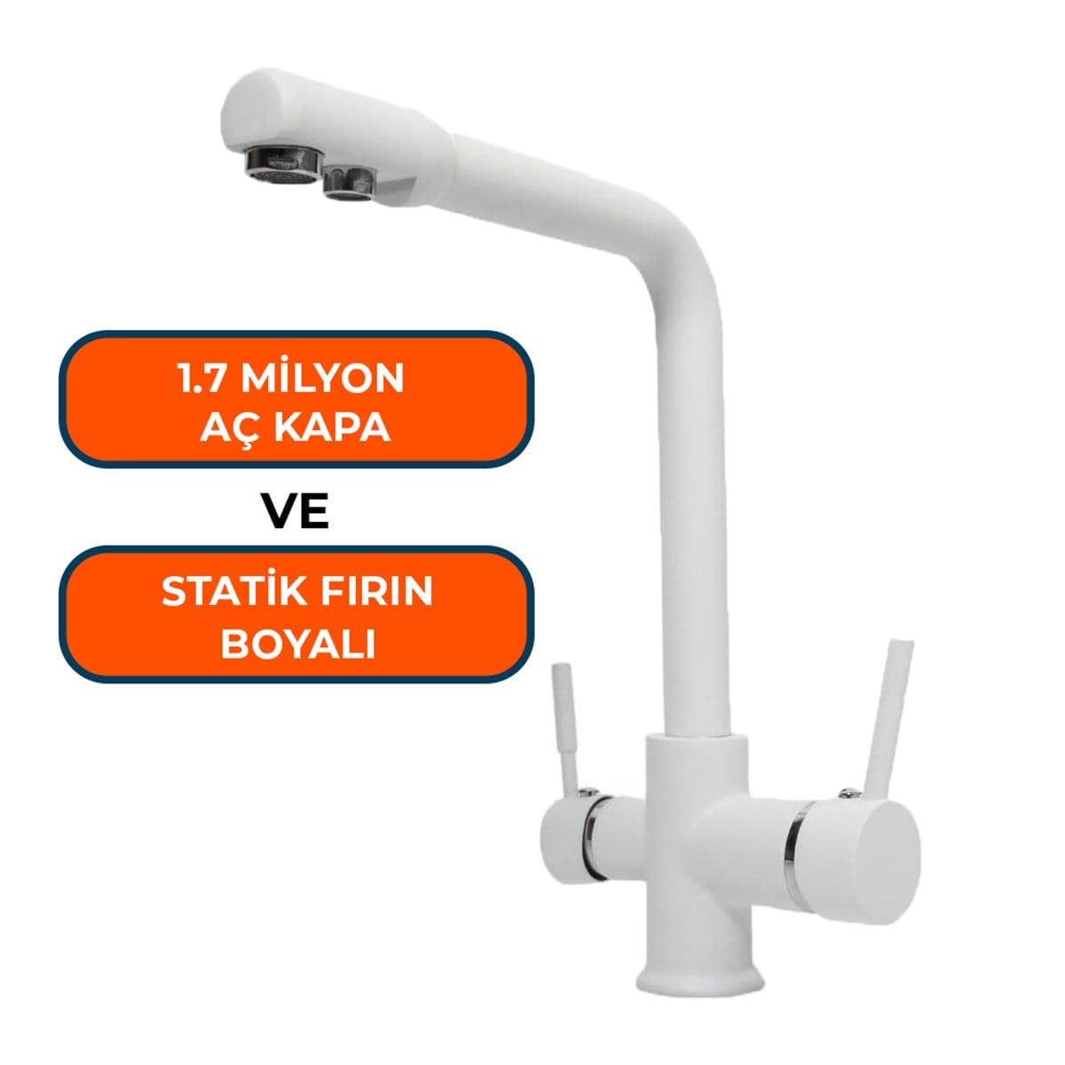Aquames - Su Arıtma İçin Beyaz 3 Yollu Musluk