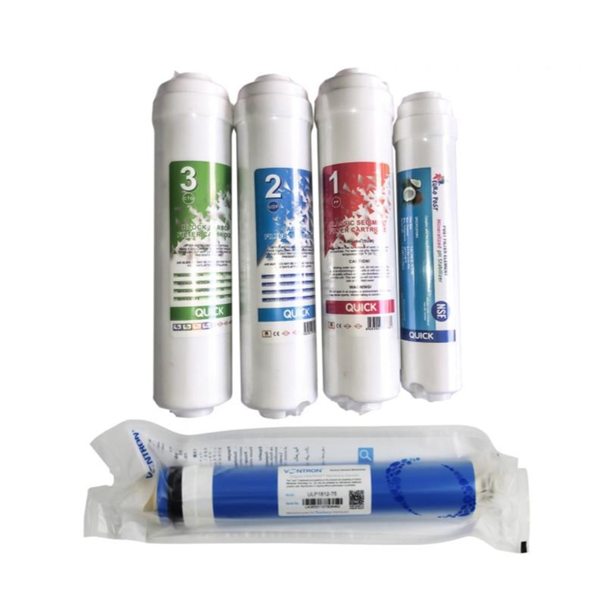 Su Arıtma Cihazları için Eco Inline 12 ınch Filtre Seti 5'li Membranlı
