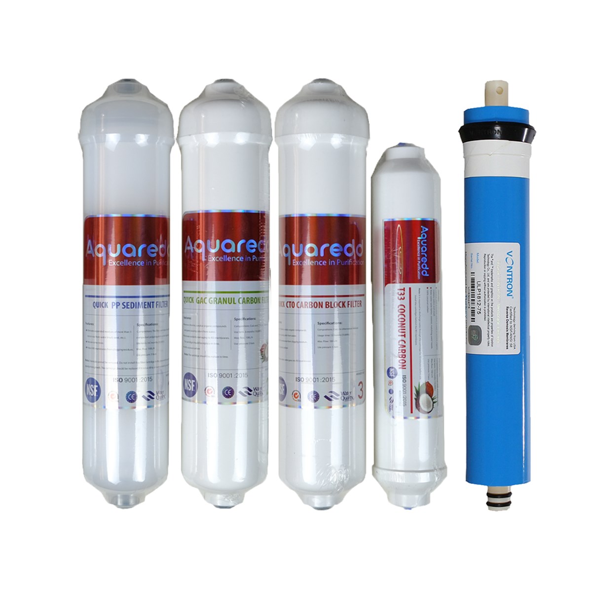 Aquames - Aquaredd Çubuklu Filtre Membranlı 5'li SetAquames - Aquaredd Çubuklu Filtre Membranlı 5'li Set