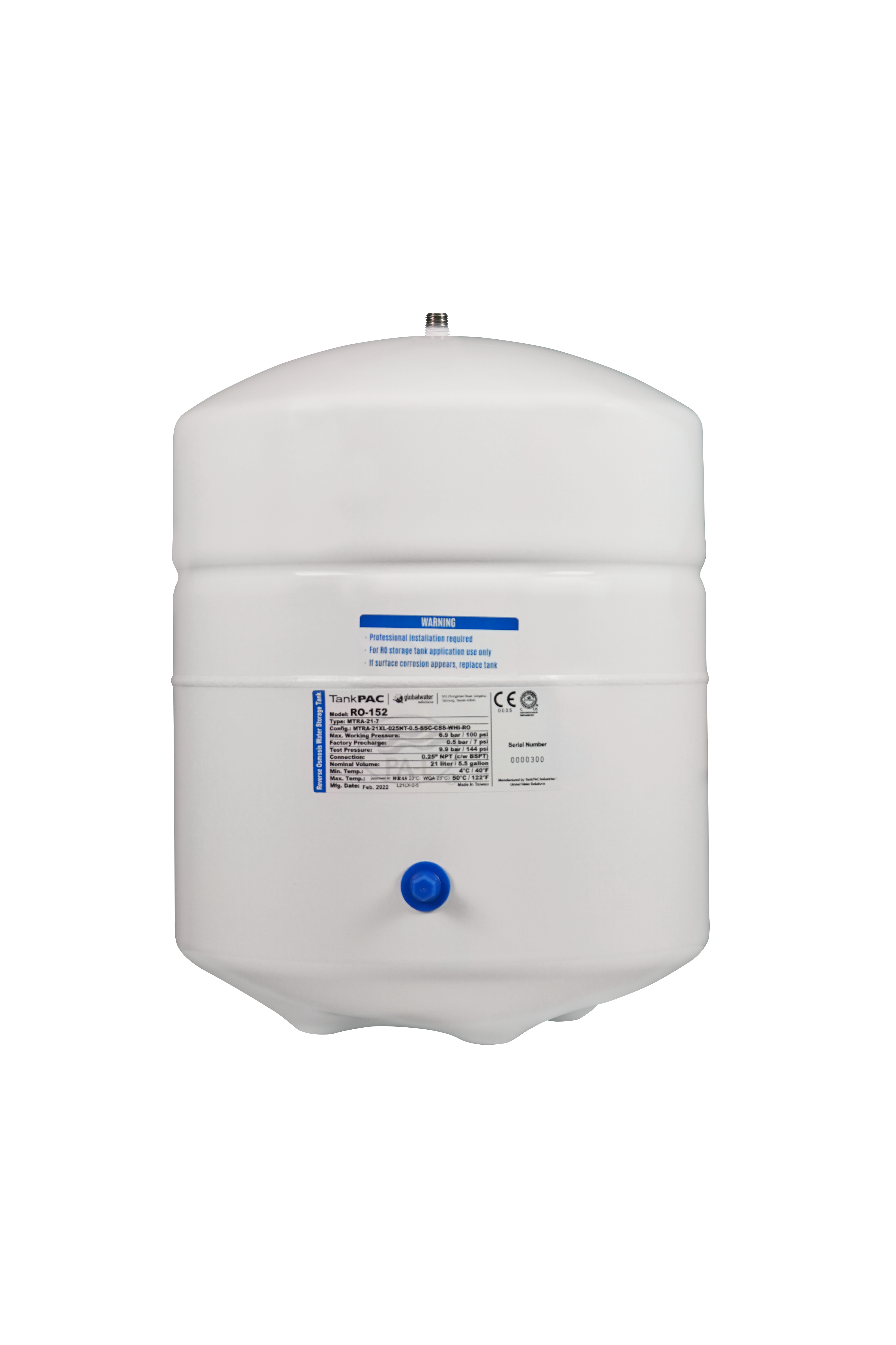 Pae Marka Su Arıtma 5.2 Galon Metal Tank NSF'liAquames - Pae Marka Su Arıtma 5.2 Galon Metal Tank NSF sertifikalı