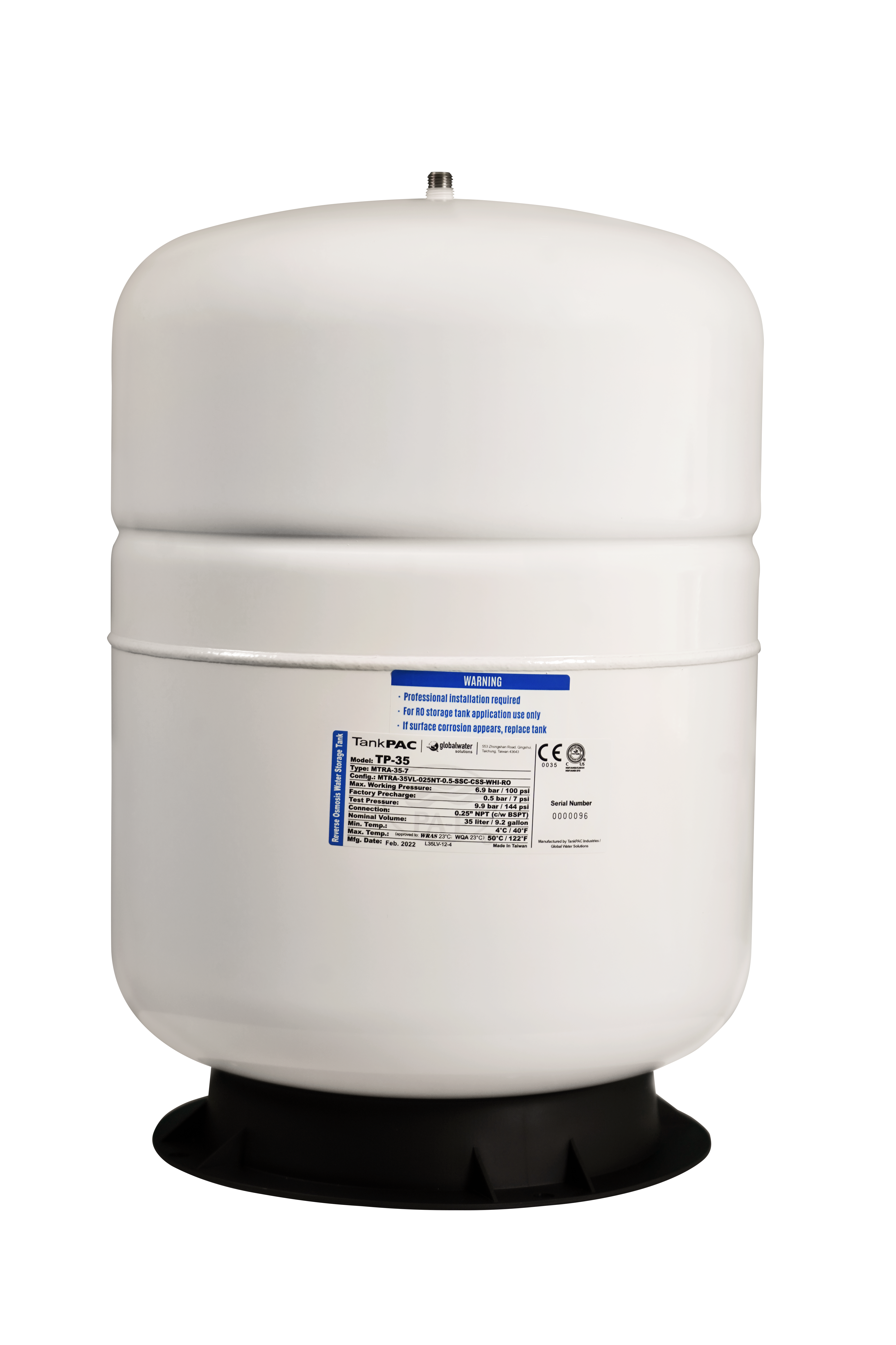 Pae Marka Su Arıtma 9.2 Galon Metal Tank NSF'liAquames-Pae Marka Su Arıtma 9.2 Galon Metal Tank NSF sertifikalı