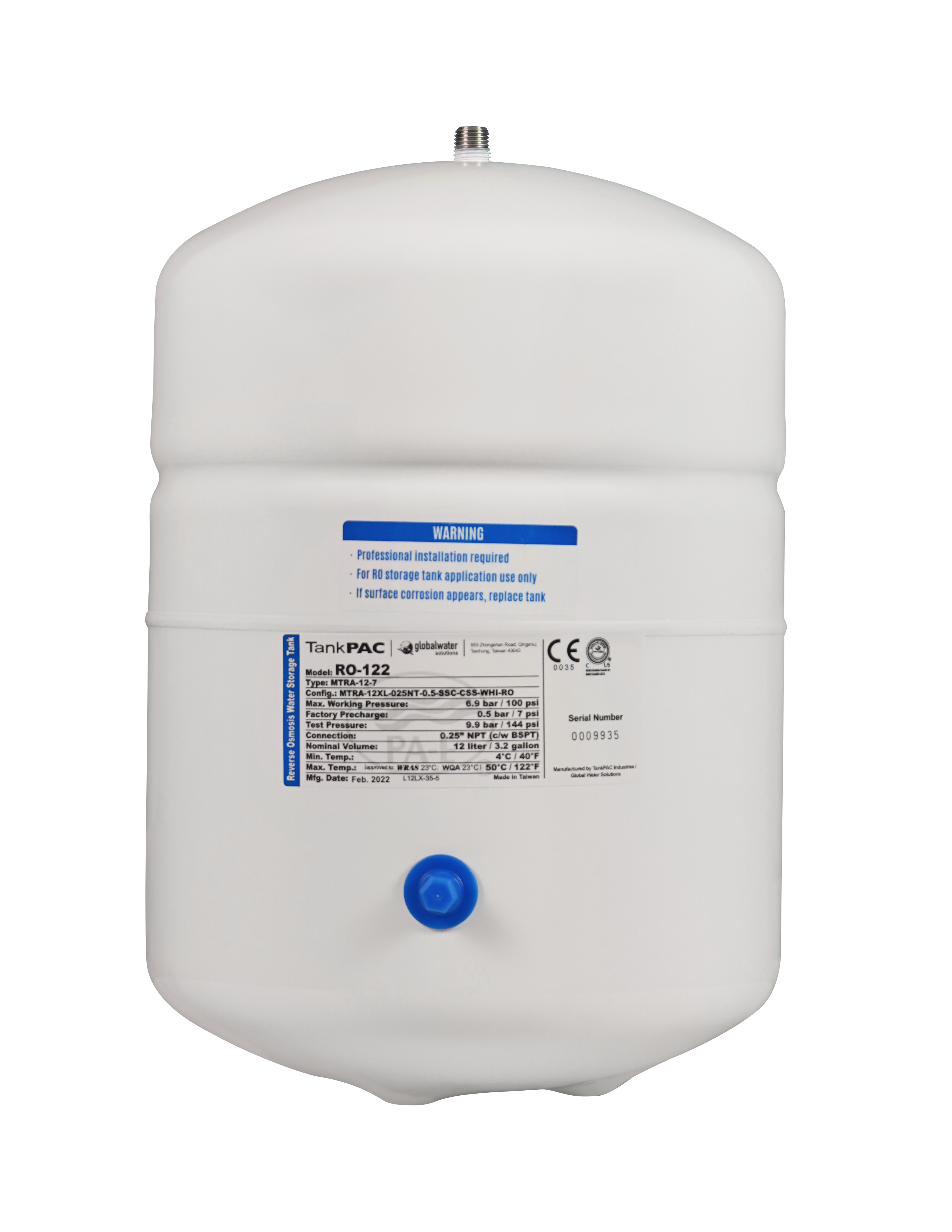 Pae Marka Su Arıtma Cihazı 2.2 Galon Metal Tank (8 L) NSF'liAquames - Pae Marka Su Arıtma Cihazı 2.2 Galon Metal Tank (8 L) NSF sertifikalı