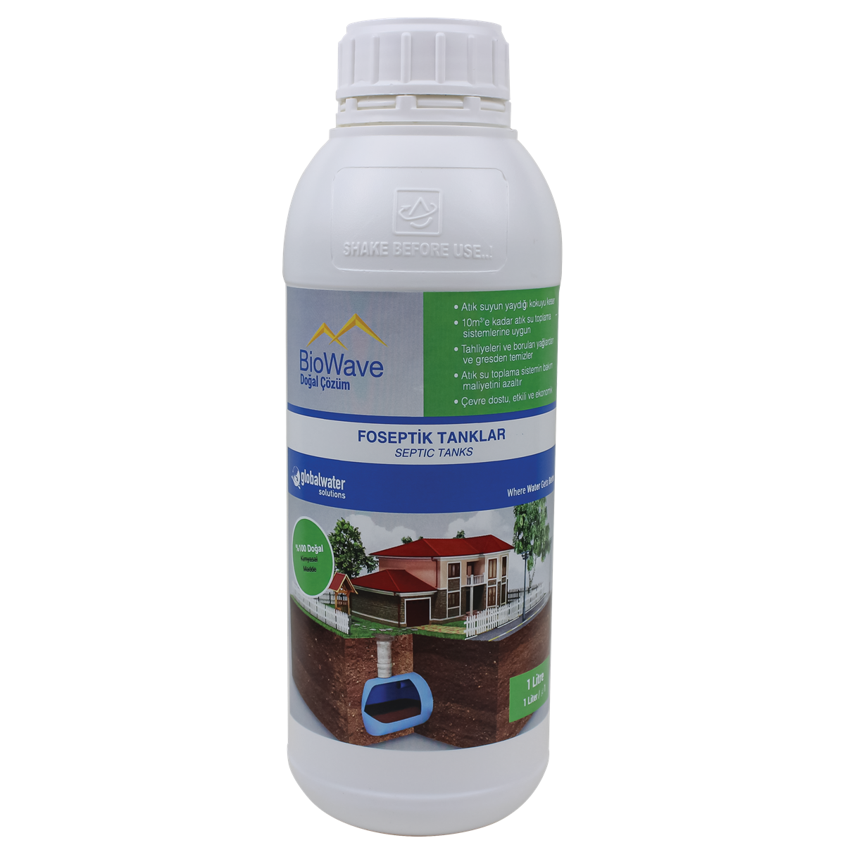 Global Water Solutions Biowave Foseptik Tanklar Koku ve Atık Giderici - 1 ltBiowave Foseptik Tanklar Koku ve Atık Giderici - 1 lt