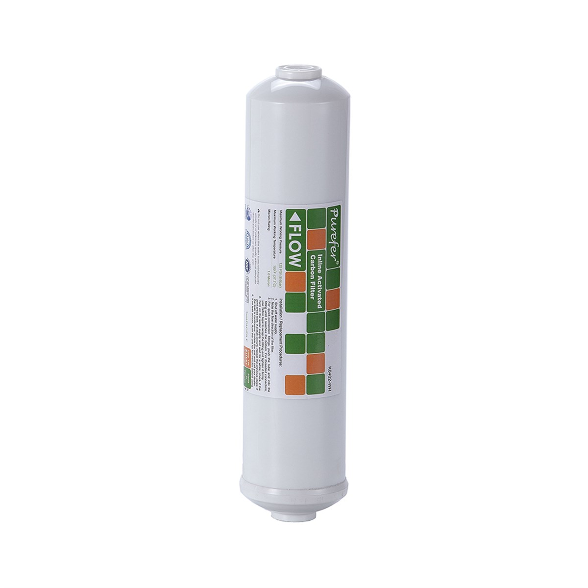 Su Arıtma Cihazı Purefer 12 Inc Inline Karbon Filtresi NSF'li