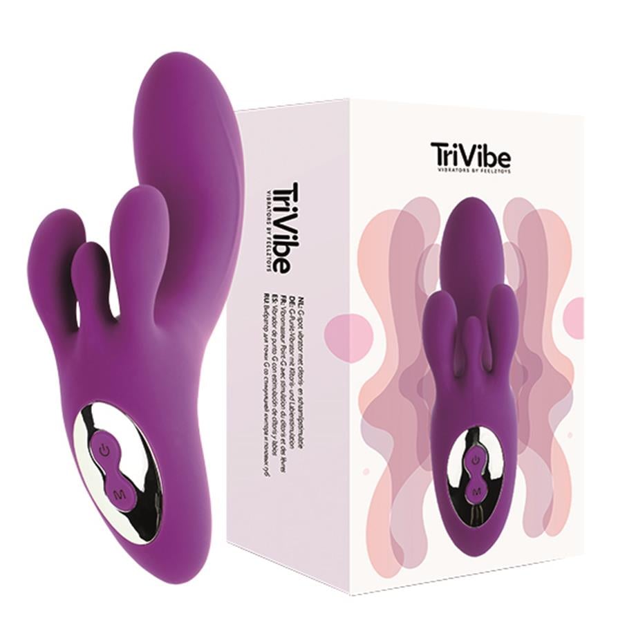 FEELZTOYS - TRIVIBE G-SPOT VIBRATOR WITH CLITORAL & LABIA STIMULATION PURPLE