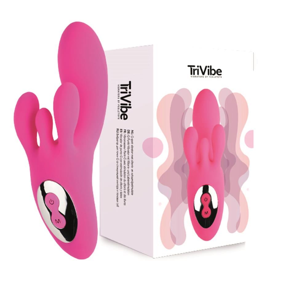 FEELZTOYS - TRIVIBE G-SPOT VIBRATOR WITH CLITORAL & LABIA STIMULATION PINK