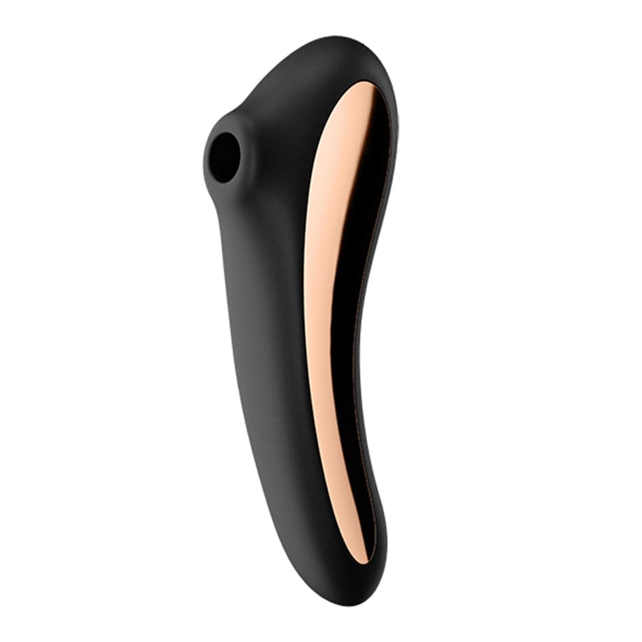 SATISFYER - ÇİFT ETKİLİ SİYAH KLİTORAL VİBRATÖR