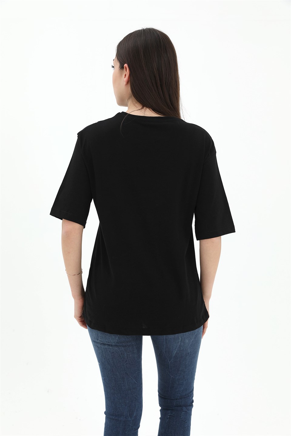 Bisiklet Yaka Denver Leagune Baskılı T-Shirt - Siyah