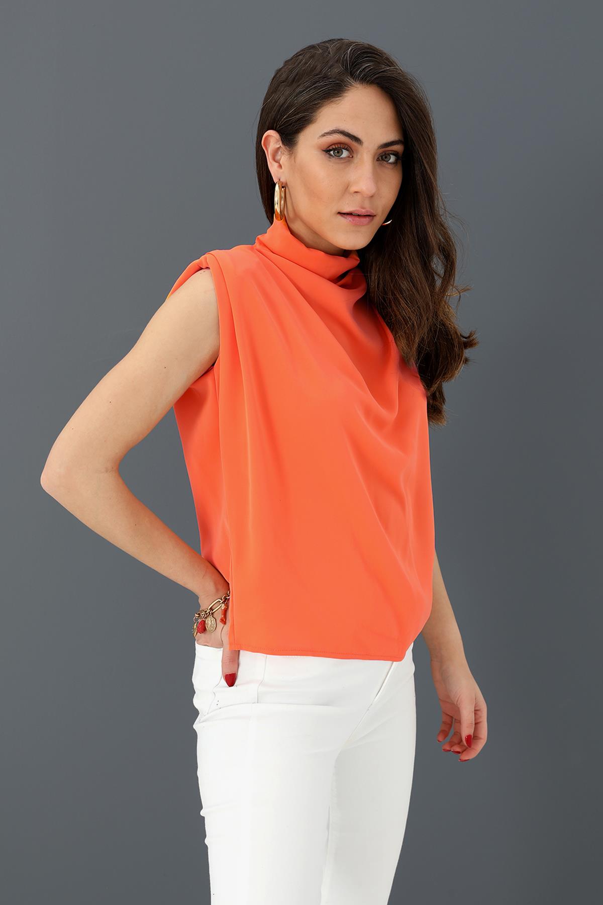 Bluz Kolsuz Degaje Yaka - NarÇiçeği