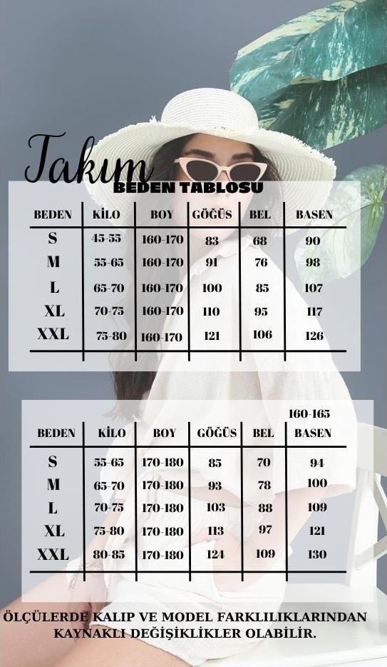 Pamuk Keten Şort Gömlek Kadın İkili Takım - Sarı