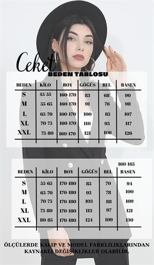 Blazer Fleto Cepli Atlas Kumaş Ceket - Camel