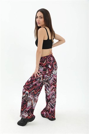Dalga Desenli Pantolon - Mor