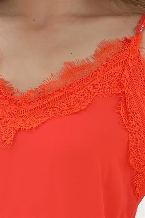 İp Askılı Ayarlanabilir Dantelli Atlet - Mercan