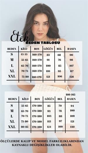 Şort Etek Arka Beli Lastikli Çizgili Keten - Siyah