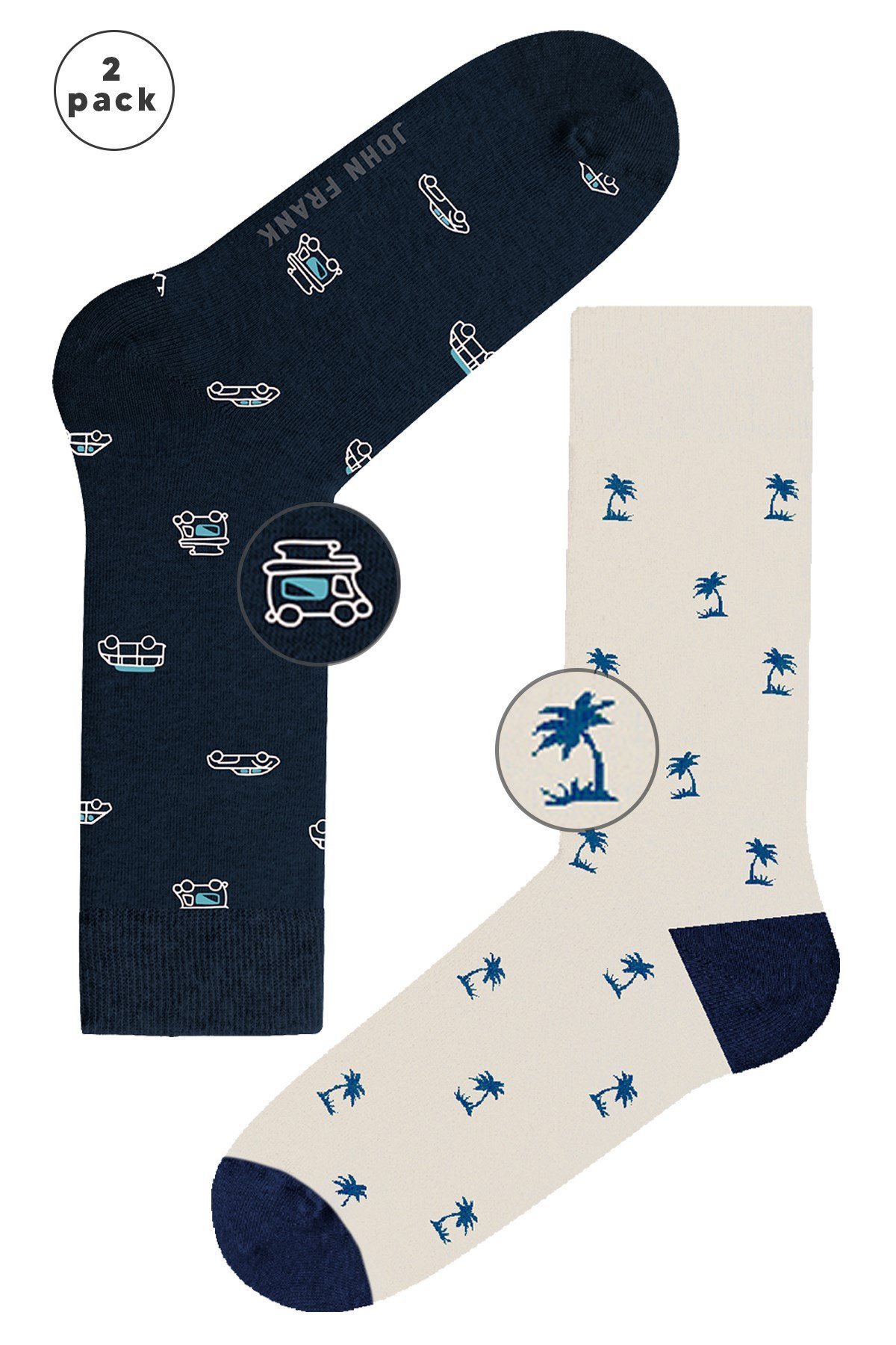 JOHN FRANK İKİLİ 21W UZUN ÇORAP MULTICOLOR