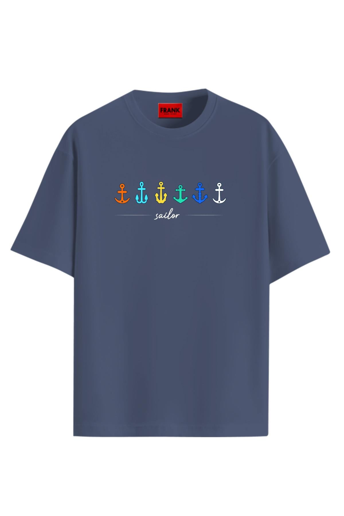 JOHN FRANK PRINTED T-SHIRT LACİVERT