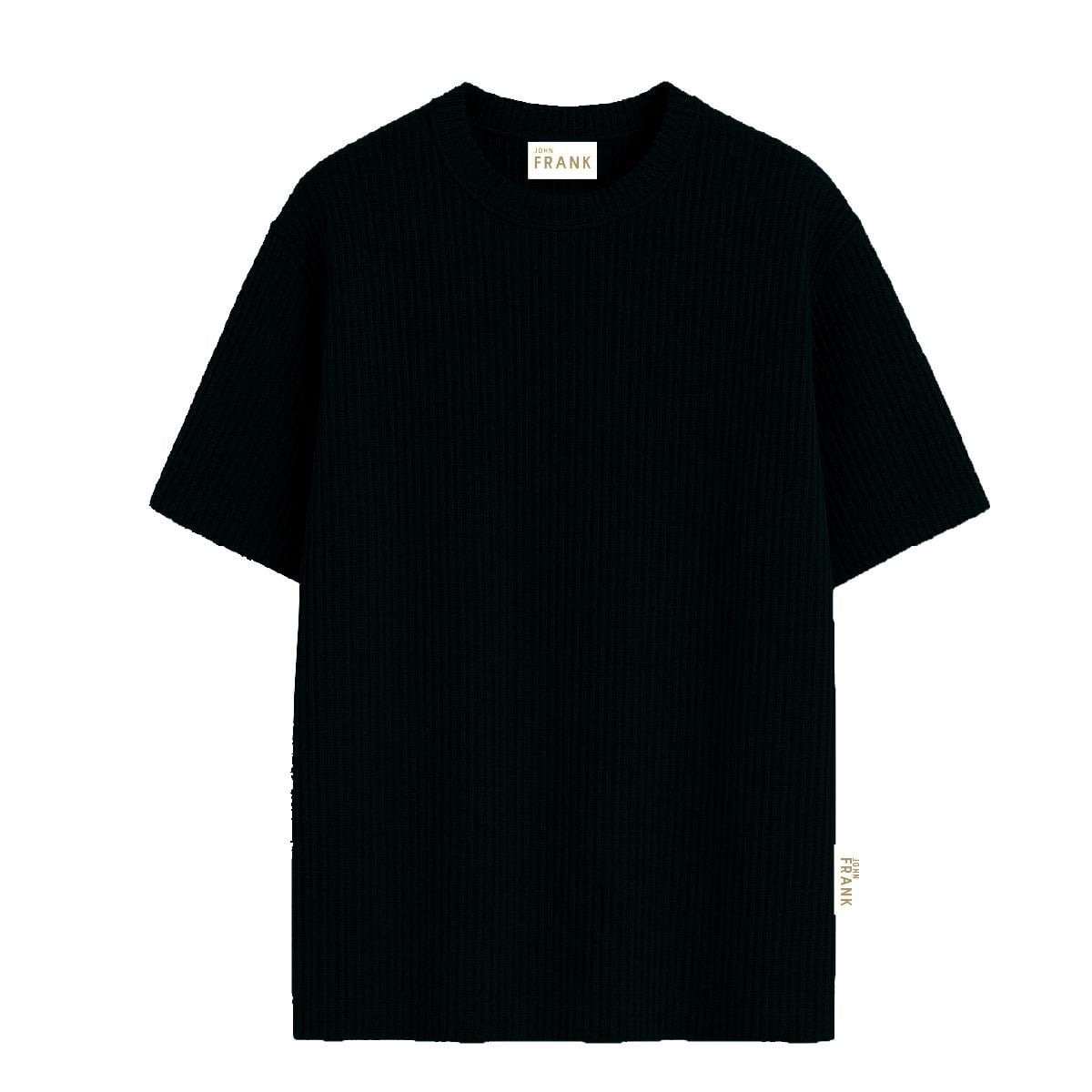 JOHN FRANK RIBANA 2X1 COTTON MODAL T-SHIRT SİYAH