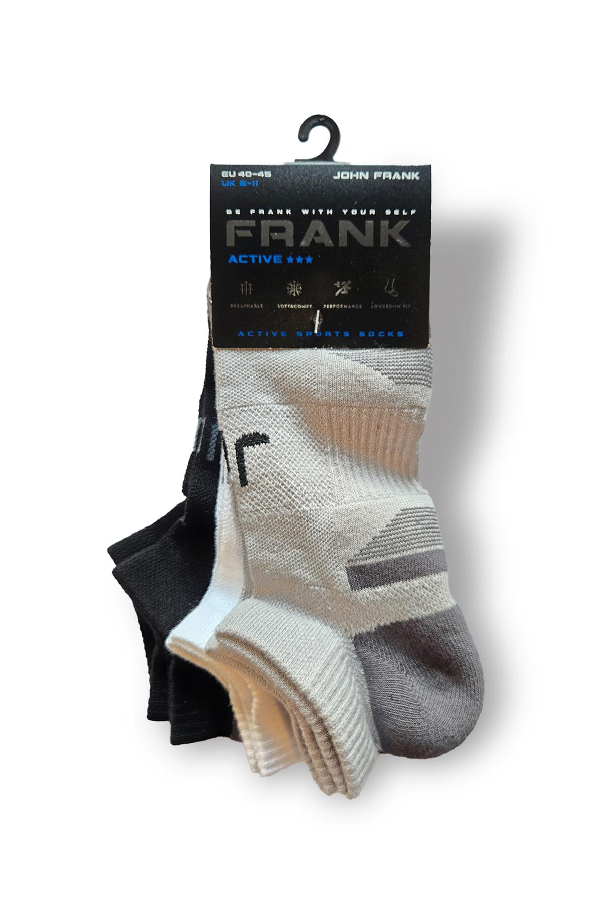 JOHN FRANK ÜÇLÜ ACTİVE SPORT ÇORAP MULTICOLOR