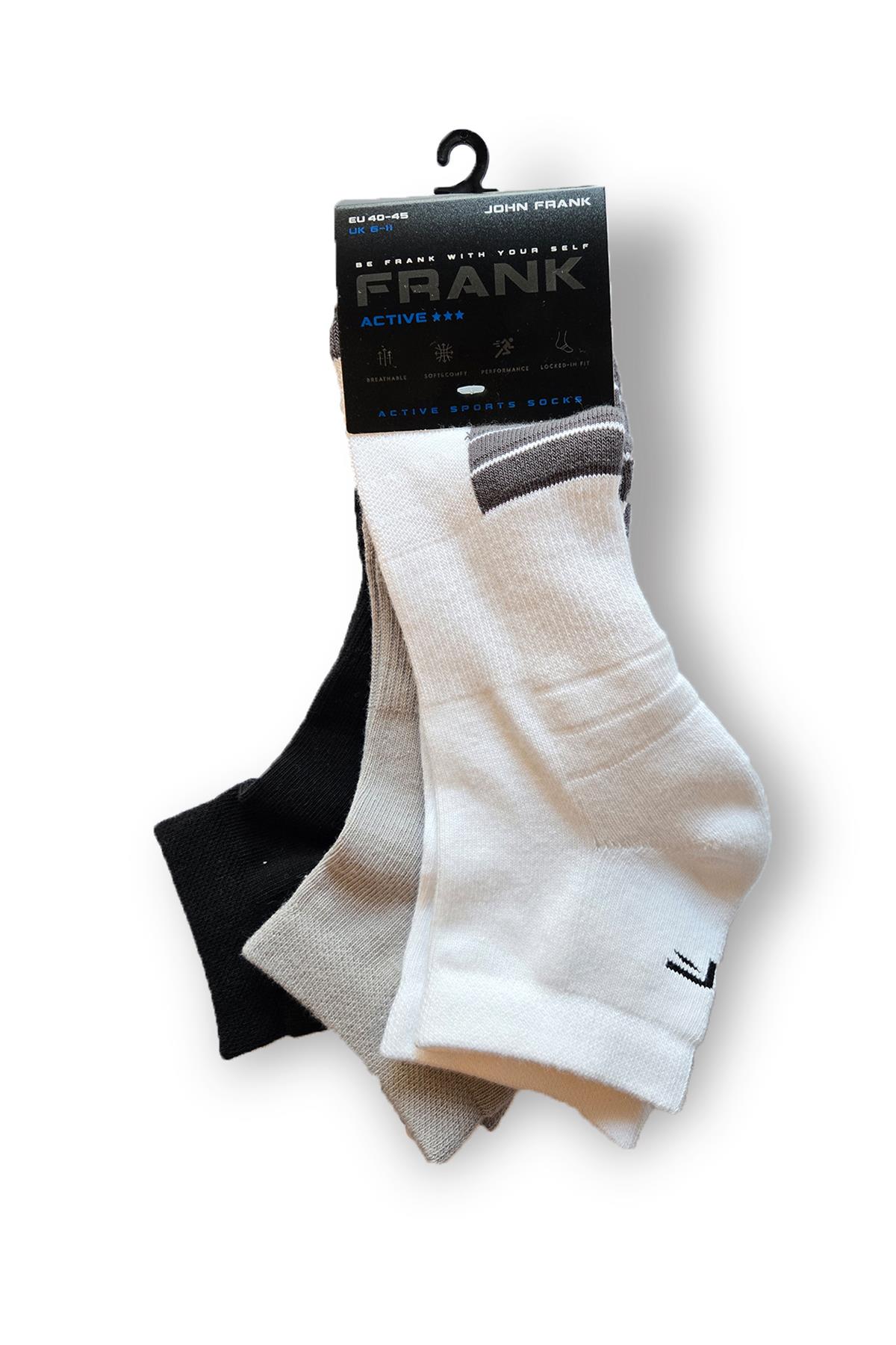 JOHN FRANK ÜÇLÜ ACTİVE SPORT ÇORAP MULTICOLOR