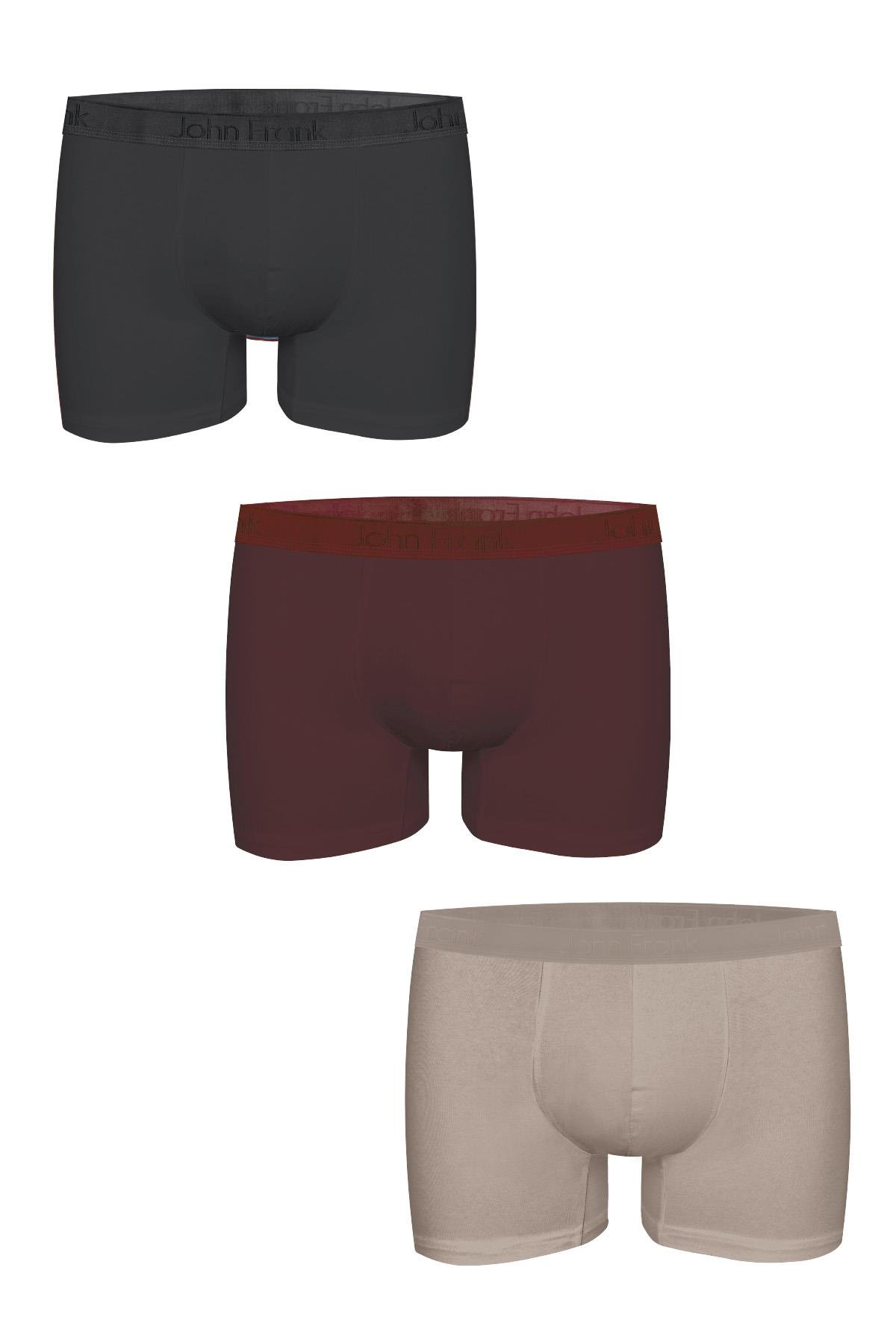 JOHN FRANK ÜÇLÜ NATURAL MODAL BOXER