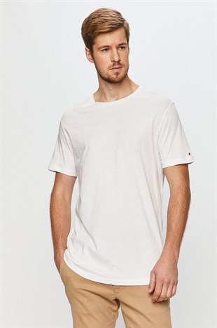 John Frank Beyaz Basic T-Shirt