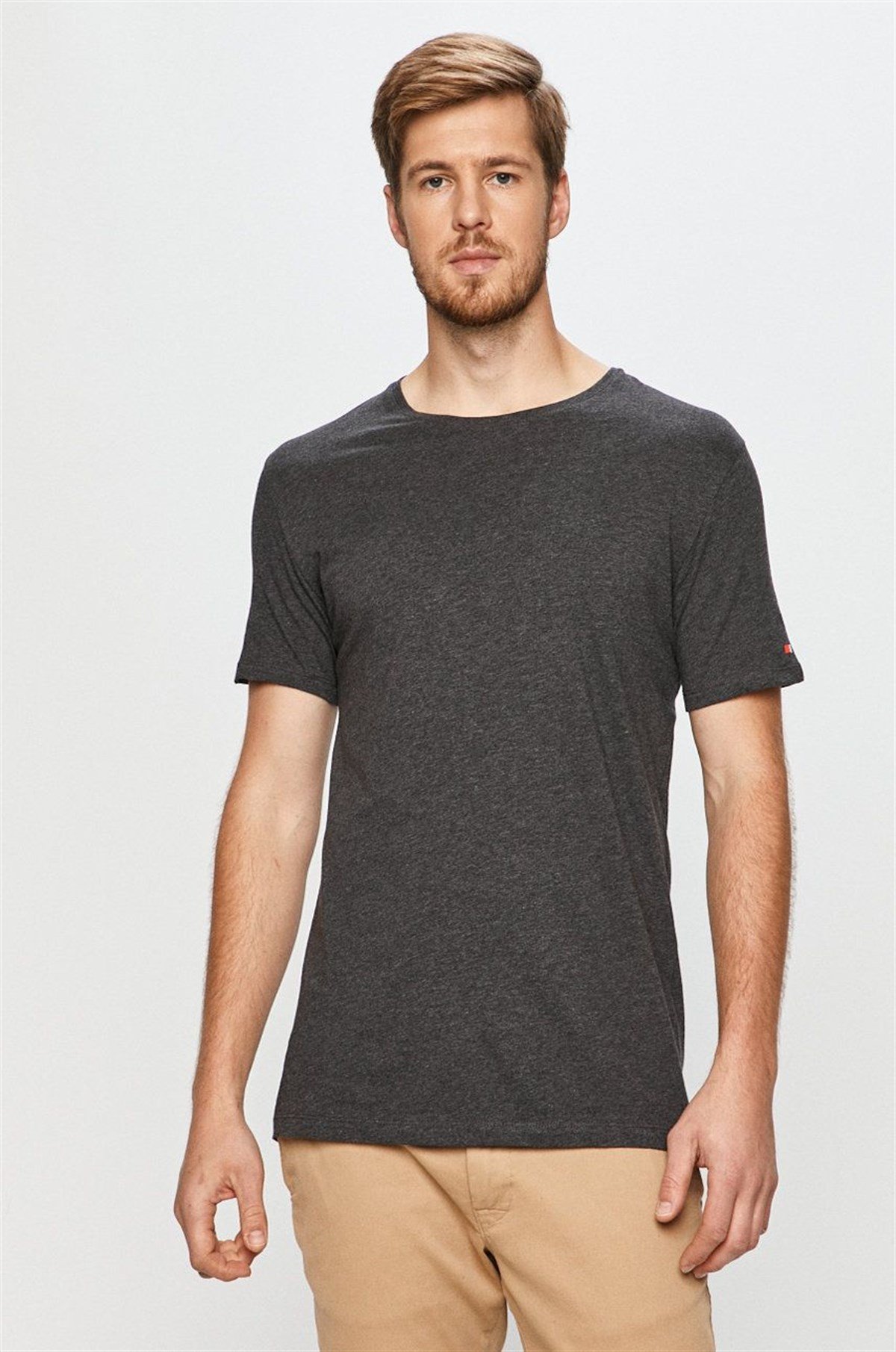JOHN FRANK BASIC T-SHIRT ANTRACITE MELANGE