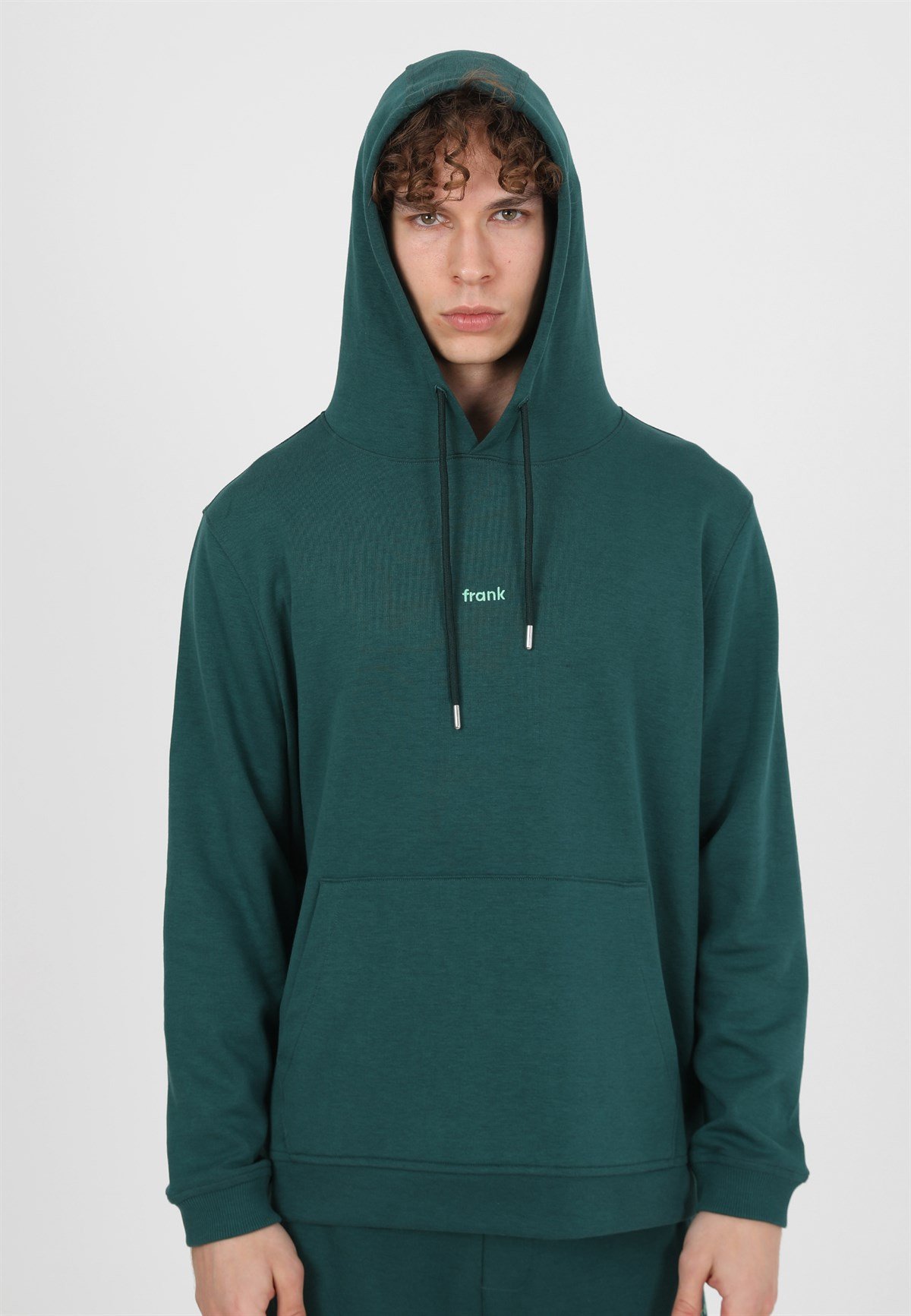 JOHN FRANK BASIC HOODIE SWEATSHIRT PETROL