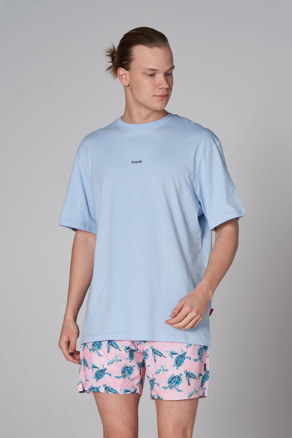 JOHN FRANK BASIC OVERSIZE T-SHIRT AÇIK MAVİ