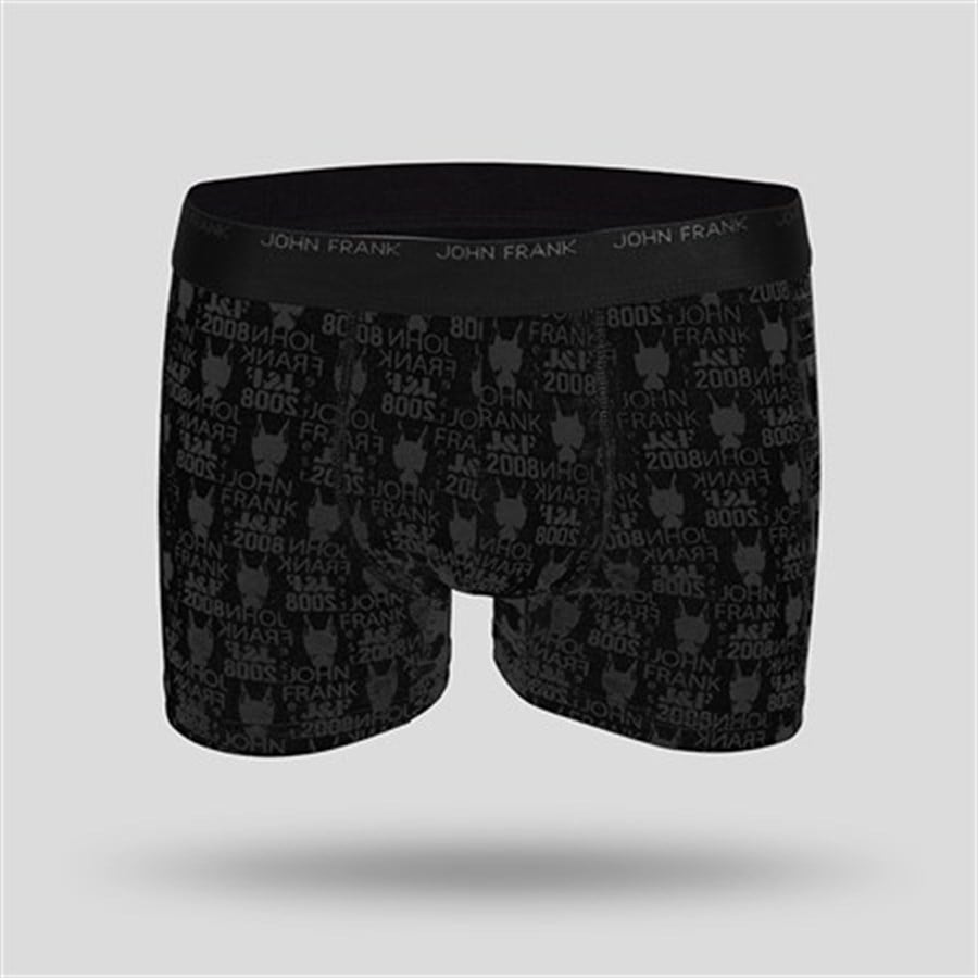 John Frank Baskılı Erkek Boxer Siyah (JFB108-DOG)
