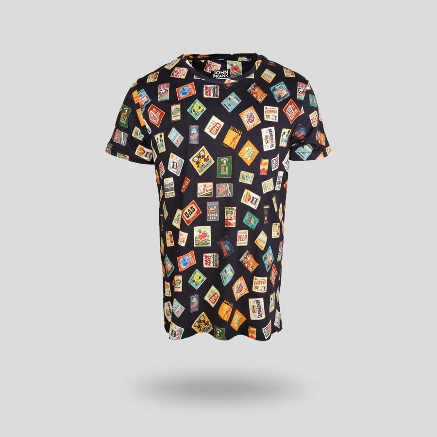 JOHN FRANK BASKILI DİJİTAL T-SHIRT MULTICOLOR