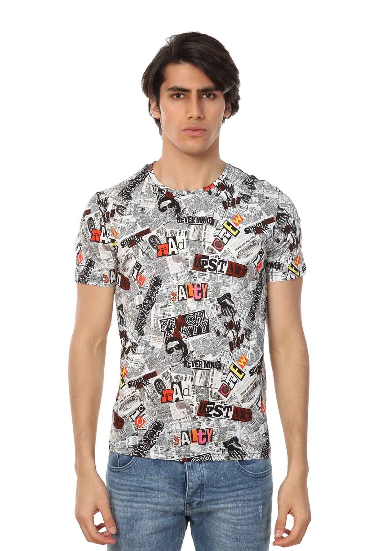 JOHN FRANK BASKILI DİJİTAL T-SHIRT MULTICOLOR