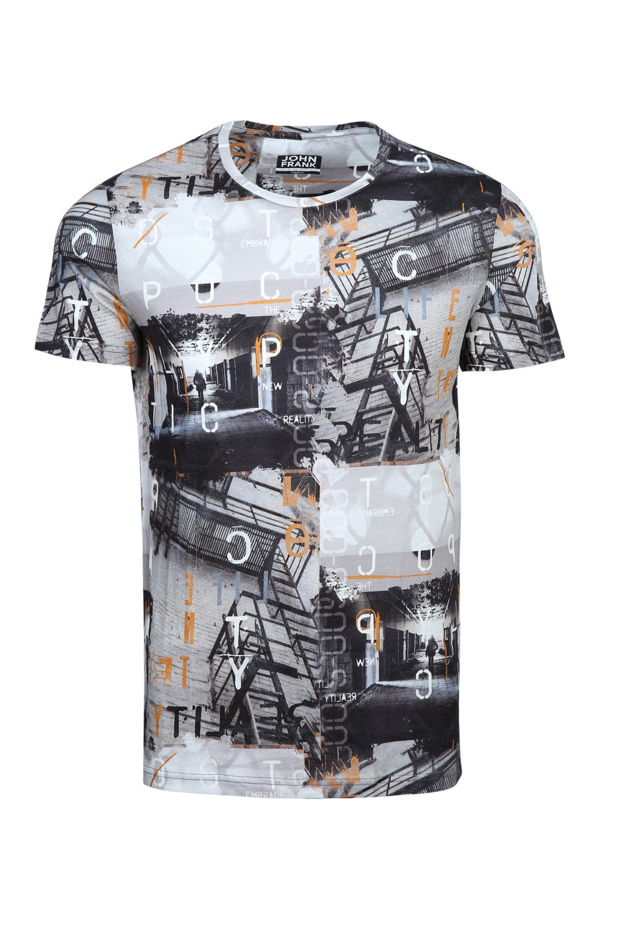 Erkek Dijital Baskılı T-Shirt |JOHN FRANK Baskılı Tişört Modelleri