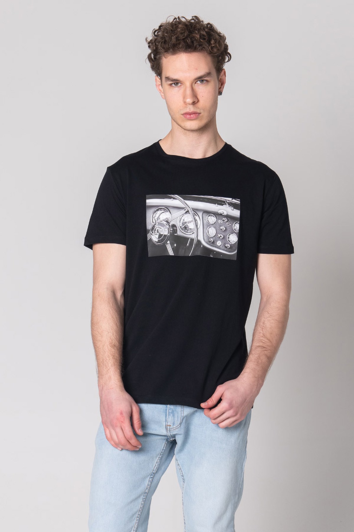 Erkek Siyah Baskılı T-Shirt | JOHN FRANK Yeni Tişört koleksiyonu