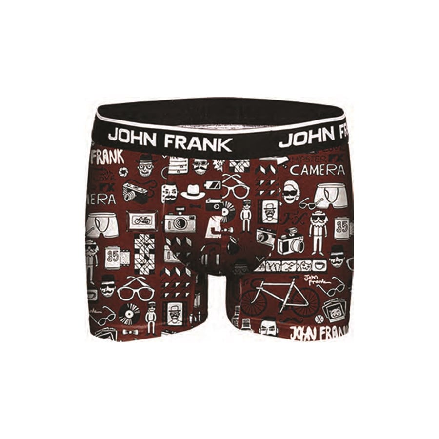 JOHN FRANK DİJİTAL BASKILI BOXER BORDO