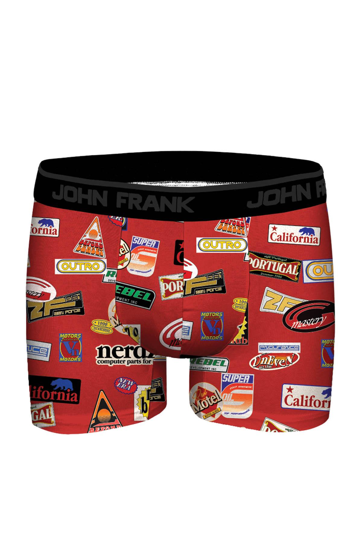 JOHN FRANK DİJİTAL BASKILI MODAL BOXER KIRMIZI
