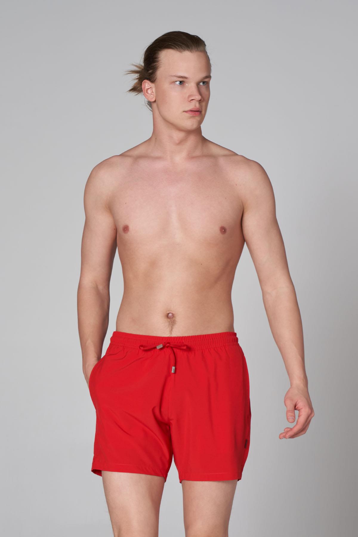 JOHN FRANK DÜZ MAYO ŞORT GTS KIRMIZI