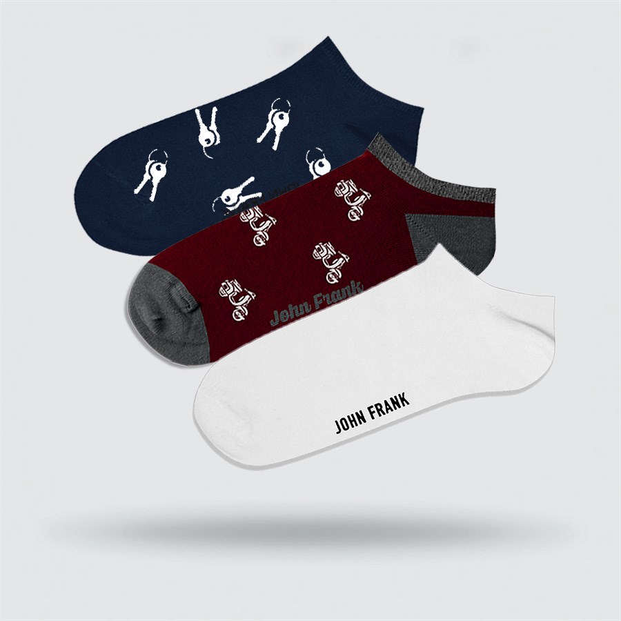 JOHN FRANK EIGHTY FIVE ÜÇLÜ KISA ÇORAP MULTICOLOR
