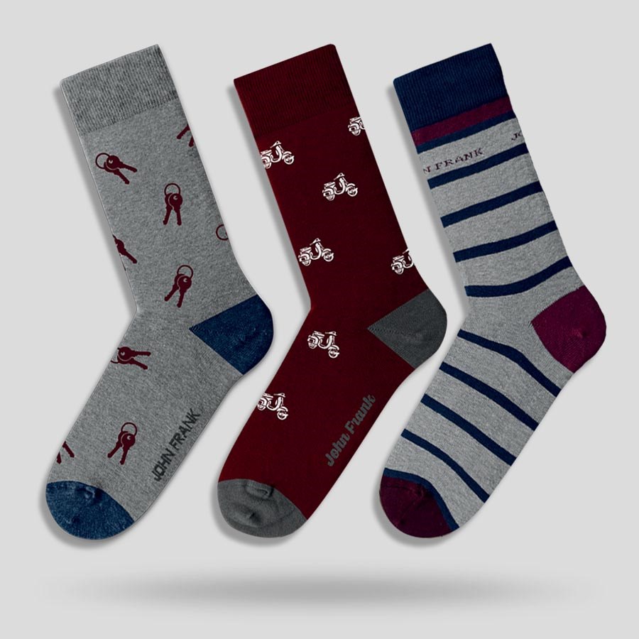 John Frank Eıghty Fıve Üçlü Uzun Çorap Multıcolor (JF3LSEF04)