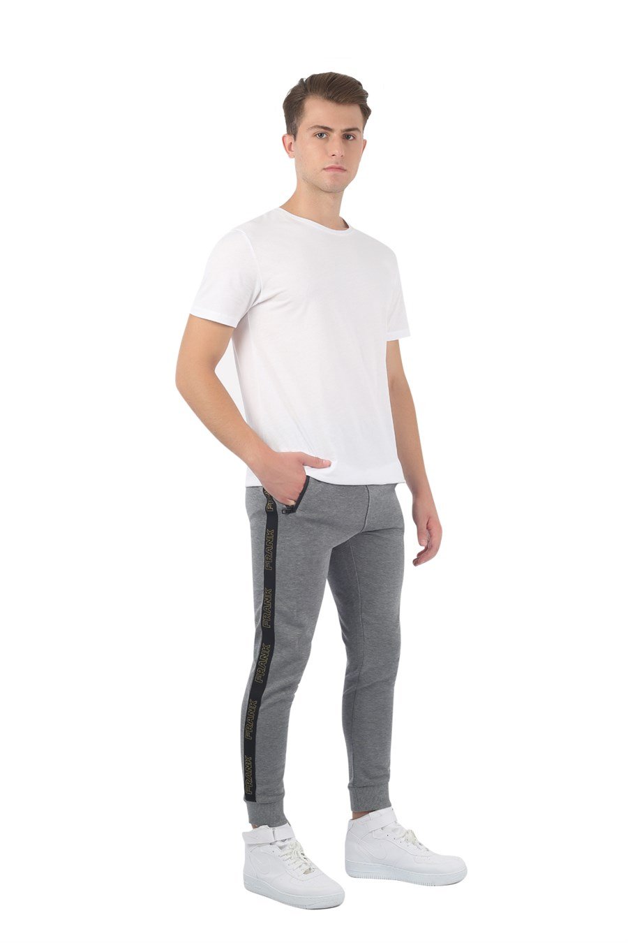 JOHN FRANK GOLD BAND JOGGING GRİ MELANJ
