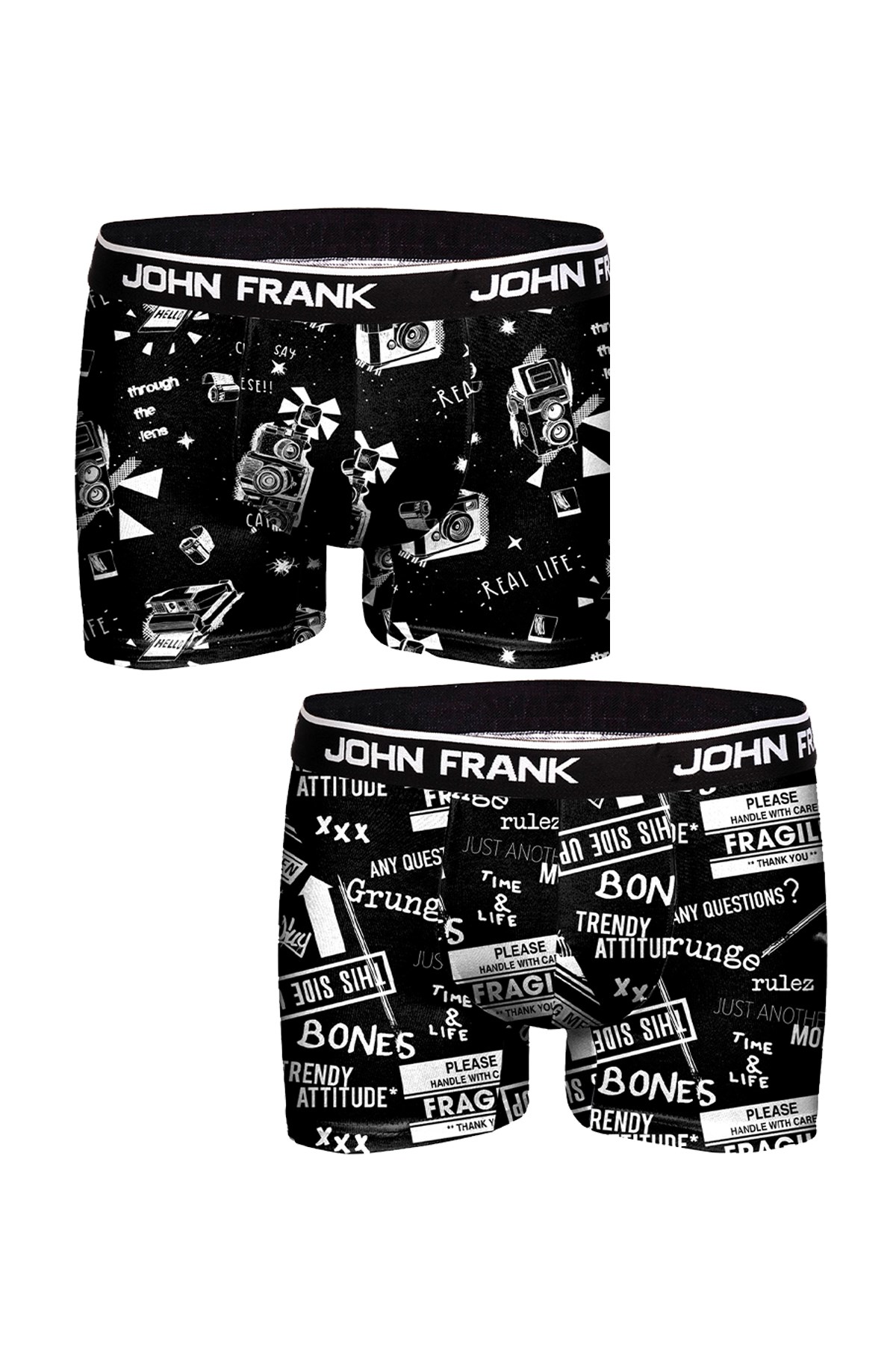 JOHN FRANK İKİLİ MONOCHROME BOXER