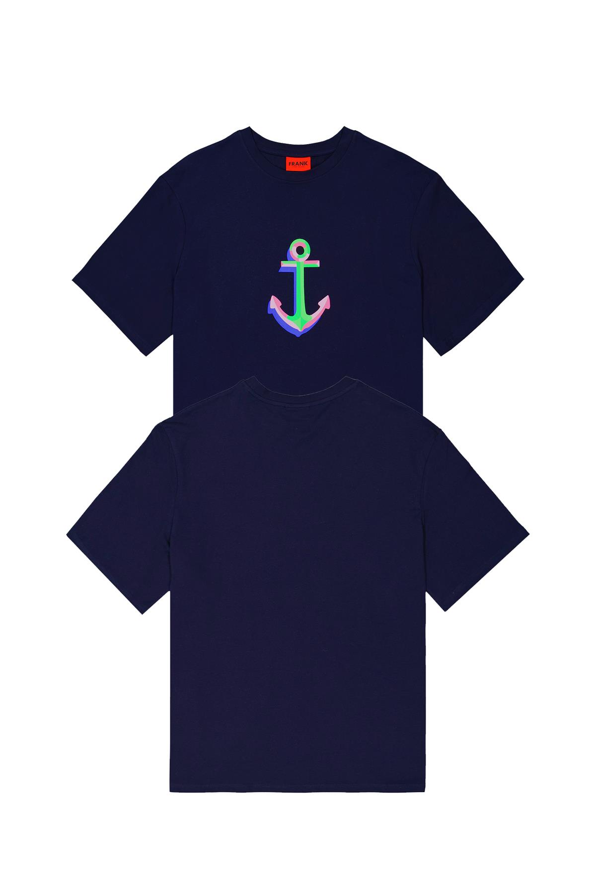 JOHN FRANK REGULAR T-SHIRT LACİVERT